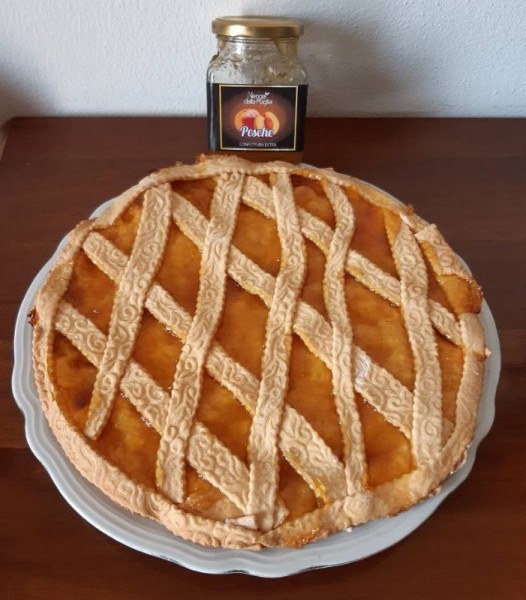 Crostata con confettura pesche Vengo dalla Puglia